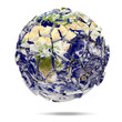 Broken Earth Planet on white background