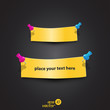 vector blank advertisement paper with push pins