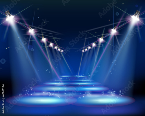 Vector: Way at night. Vector Illustration. Way at night. Vector Illustration.