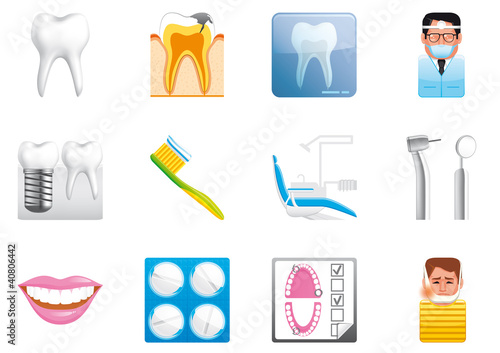 Illustration: Dental icons Dental icons