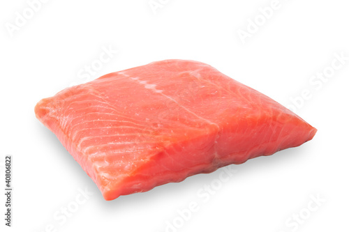 Photo: salmon fillet on white salmon fillet on white
