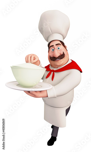 Illustration: Chef with pot Chef with pot