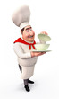 happy chef with pot