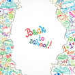 Background made of papers with colorful school symbols Background made of papers with colorful school symbols