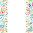 Background made of papers with colorful school symbols Background made of papers with colorful school symbols