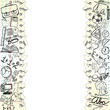 Background made of papers with school symbols Background made of papers with school symbols