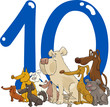 number ten and 10 dogs