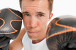 Foto: Boxer with his fists up Boxer with his fists up