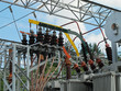 insulators and electrical cables and switches to an electric pow