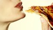 nice lady eating a pizza