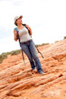 Woman exploring the desert