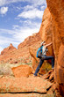 Female explorer at the desert