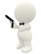 canvas print picture - 3D man with a handgun