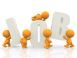 canvas print picture - 3D men finding job