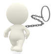 canvas print picture - 3D man as key ring