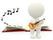 3D man playing guitar