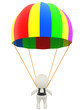 3D man with a parachute
