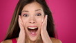 Details der Fotografie Surprised excited happy woman