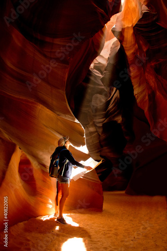 Photo: Woman exploring at the Grand Canyon Woman exploring at the Grand Canyon