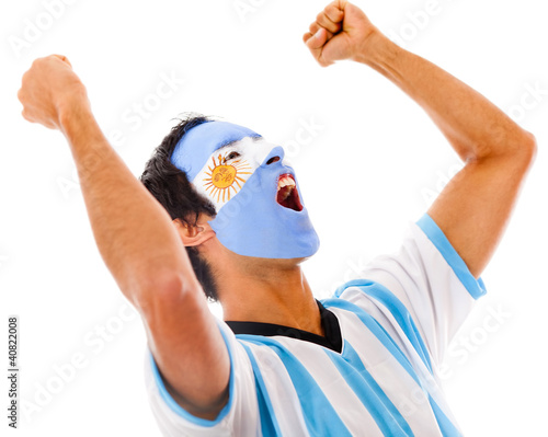 Photo: Argentinean man celebrating Argentinean man celebrating