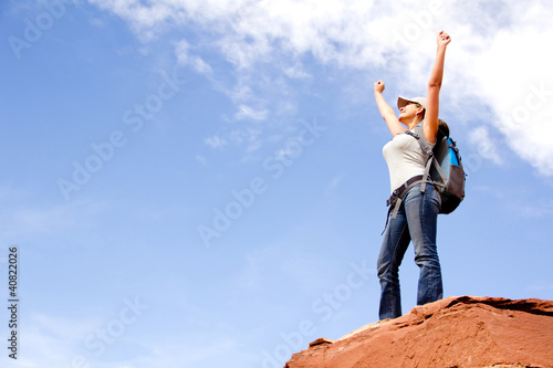Photo: Woman conquering the world Woman conquering the world