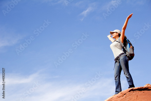 Photo: Happy female tourist Happy female tourist