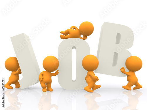 Illustration: 3D men finding job 3D men finding job