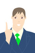 人差し指を上げる男性のイラスト