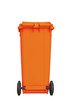 Large orange garbage bin
