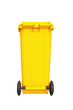 Large yellow garbage bin