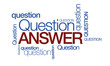 Question answer tag cloud illustration