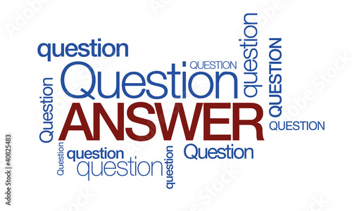 Illustration: Question answer tag cloud illustration Question answer tag cloud illustration