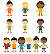 Cute smiling multicultural children