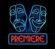 Neon Theater Sign on dark background Neon Theater Sign on dark background