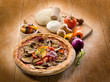 vegetarian pizza with ingredients