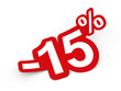 Percent sticker 3d render illustration