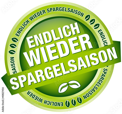 Vektor: Button Banner "Endlich wieder Spargelsaison" grün Button Banner "Endlich wieder Spargelsaison" grün