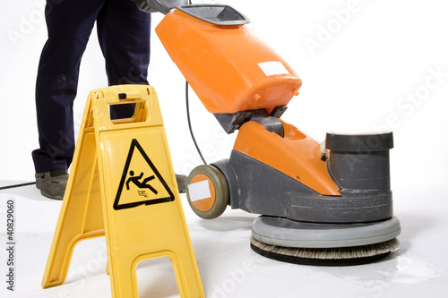 Photo: cleaning floor with machine cleaning floor with machine