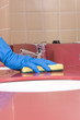 cleaning bathroom sink