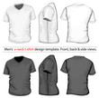 Men's V-neck t-shirt design template
