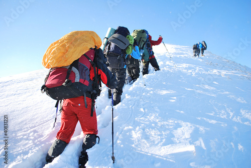 Photo: Hike in winter mountain Hike in winter mountain