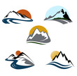 Vector: Mountains emblem design set Mountains emblem design set