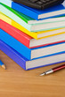 pile of books on wood pile of books on wood