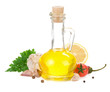 food ingredients, spice and oil isolated on white food ingredients, spice and oil isolated on white