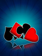 Gambling illustration with playing cards suits