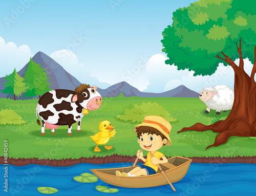 Vektor: Farm scene Farm scene