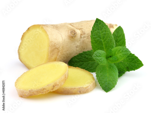 Foto: Ginger root with mint Ginger root with mint