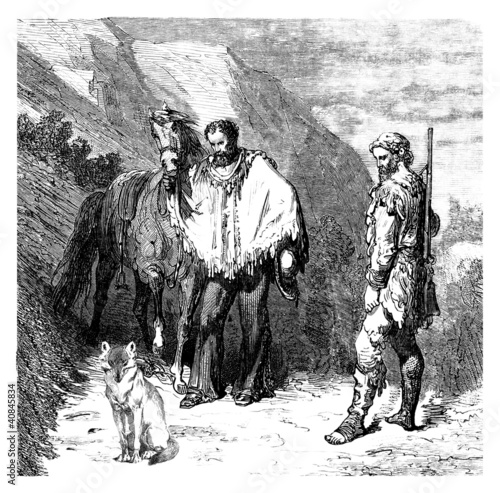 Illustration: Far West Scene - 19th Century Far West Scene - 19th Century