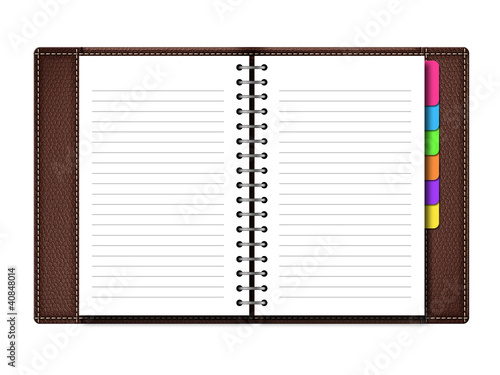 Illustration: Personal organizer on white background,included clipping path Personal organizer on white background,included clipping path
