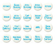 Badges displaying diabetic terminology